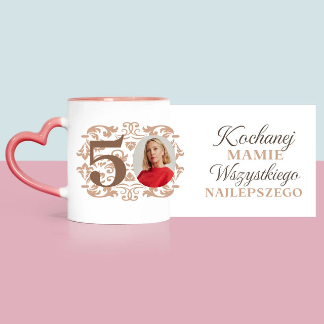 Zdjęcie I Podpis: Kochanej Mamie Z Okazji 50 Urodzin - Kubek z Nadrukiem