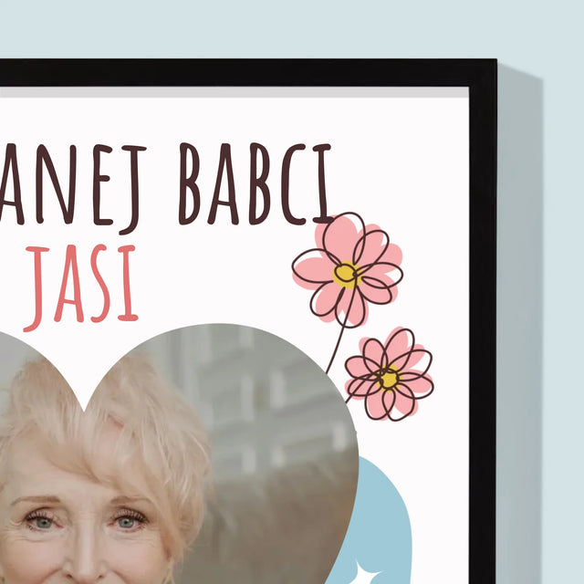Zdjęcie I Podpis: Kochanej Babci z Okazji Urodzin - Wydruk Obramowany