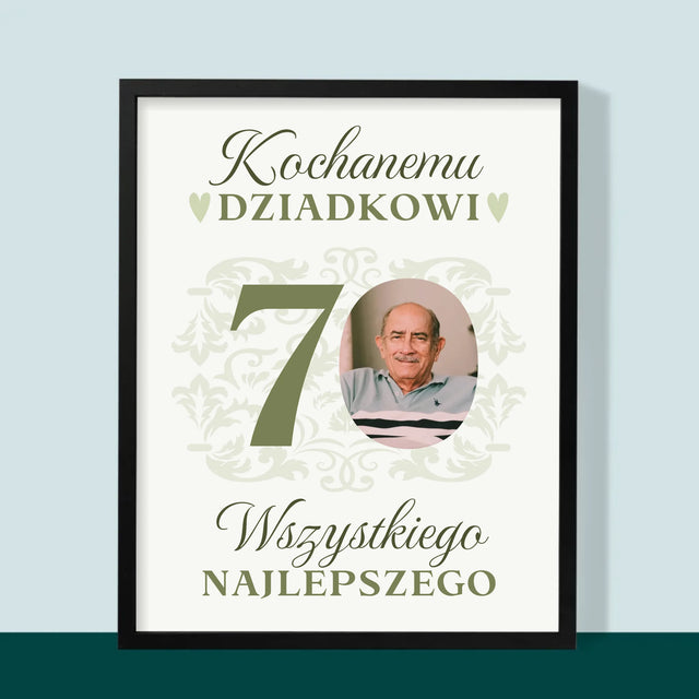 Zdjęcie I Podpis: Kochanemu Dziadkowi Wszystkiego Najlepszego - Wydruk Obramowany