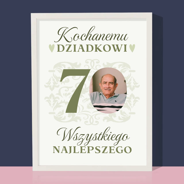 Zdjęcie I Podpis: Kochanemu Dziadkowi Wszystkiego Najlepszego - Wydruk Obramowany