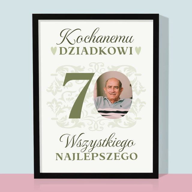 Zdjęcie I Podpis: Kochanemu Dziadkowi Wszystkiego Najlepszego - Wydruk Obramowany