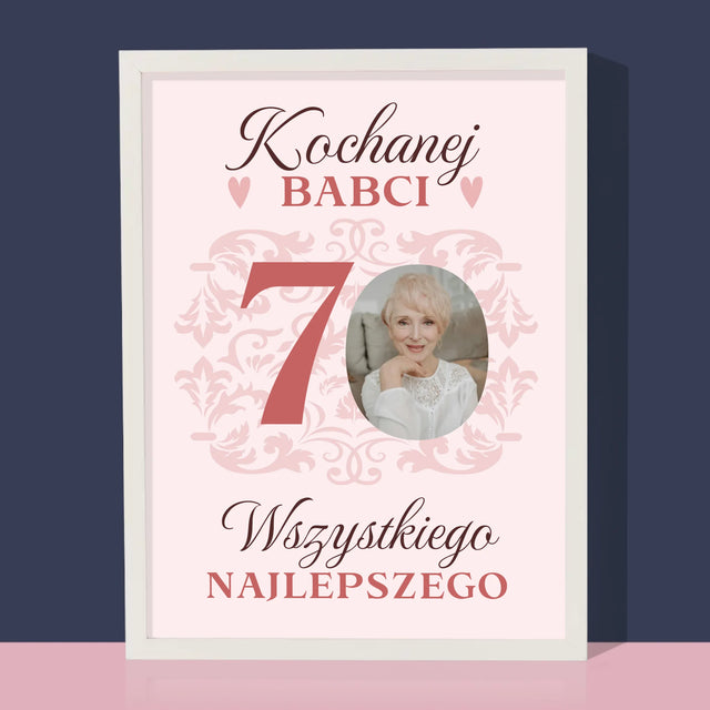 Zdjęcie I Podpis: Kochanej Babci Wszystkiego Najlepszego - Wydruk Obramowany