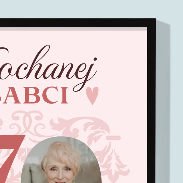 Zdjęcie I Podpis: Kochanej Babci Wszystkiego Najlepszego - Wydruk Obramowany
