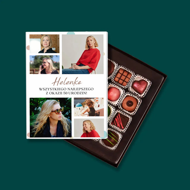 Fotokolaż: Wszystkiego Najlepszego Z Okazji 50 Urodzin - Personalizowane Praliny