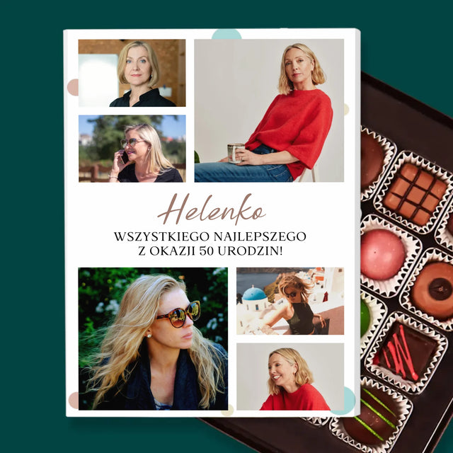 Fotokolaż: Wszystkiego Najlepszego Z Okazji 50 Urodzin - Personalizowane Praliny