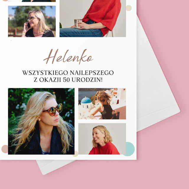 Fotokolaż: Wszystkiego Najlepszego Z Okazji 50 Urodzin - Kartka Z Życzeniami