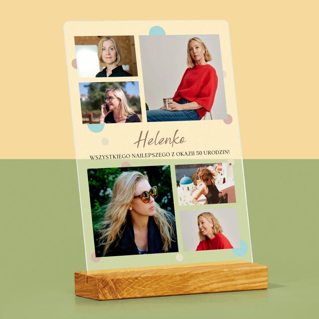 Fotokolaż: Wszystkiego Najlepszego Z Okazji 50 Urodzin - Wydruk Na Szkle Akrylowym