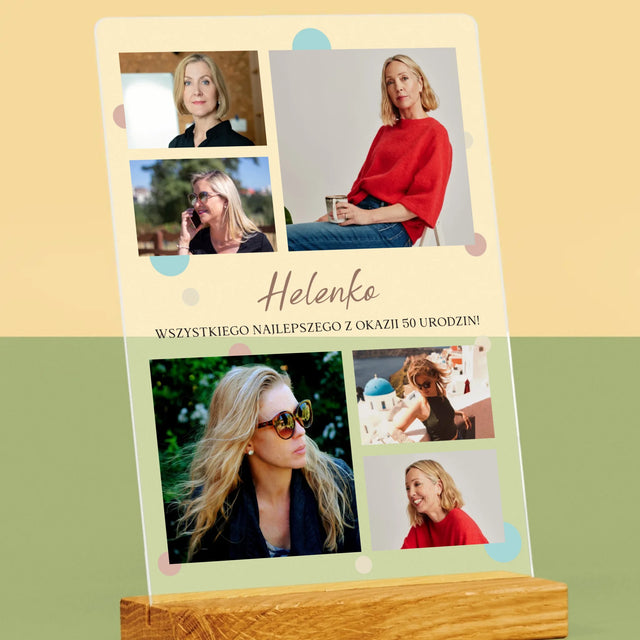 Fotokolaż: Wszystkiego Najlepszego Z Okazji 50 Urodzin - Wydruk Na Szkle Akrylowym