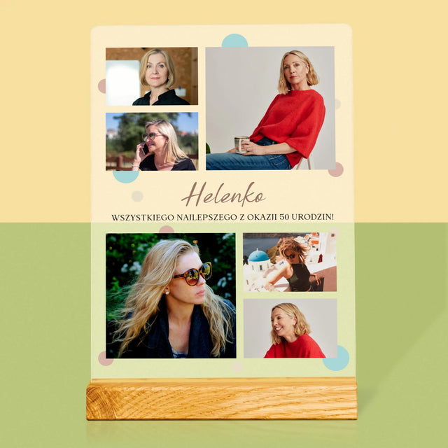 Fotokolaż: Wszystkiego Najlepszego Z Okazji 50 Urodzin - Wydruk Na Szkle Akrylowym