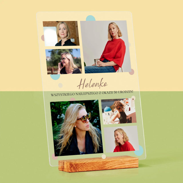 Fotokolaż: Wszystkiego Najlepszego Z Okazji 50 Urodzin - Wydruk Na Szkle Akrylowym