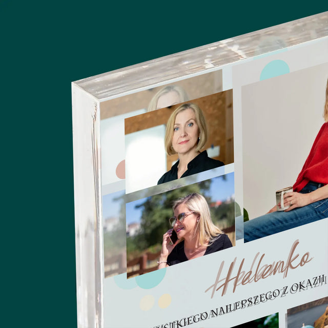 Fotokolaż: Wszystkiego Najlepszego Z Okazji 50 Urodzin - Blok Akrylowy z Nadrukiem