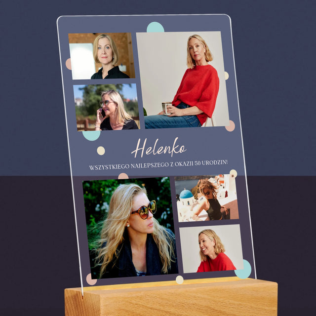 Fotokolaż: Wszystkiego Najlepszego Z Okazji 50 Urodzin - Wydruk Na Szkle Akrylowym