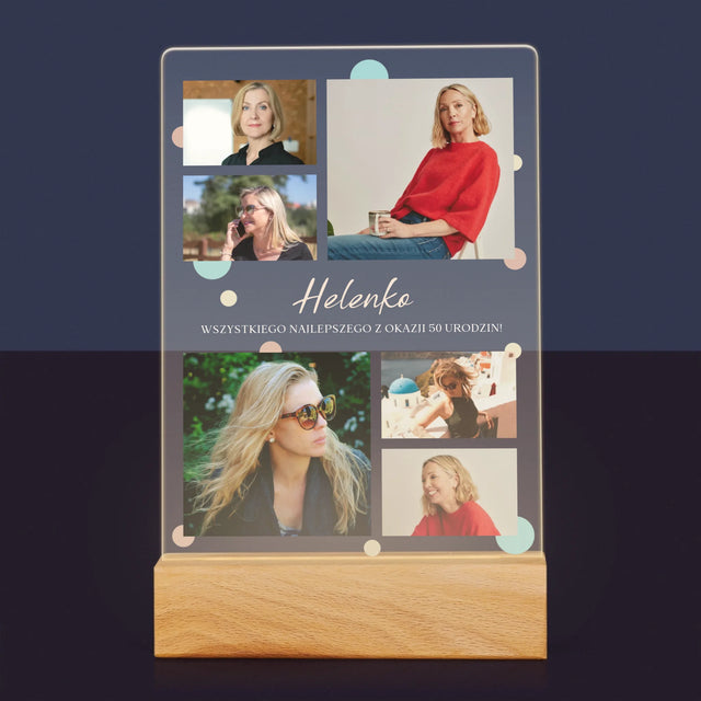 Fotokolaż: Wszystkiego Najlepszego Z Okazji 50 Urodzin - Wydruk Na Szkle Akrylowym