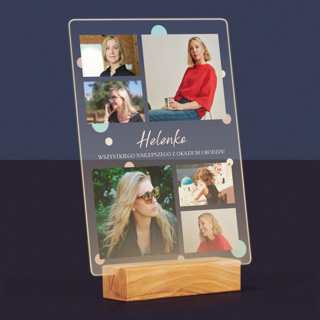 Fotokolaż: Wszystkiego Najlepszego Z Okazji 50 Urodzin - Wydruk Na Szkle Akrylowym