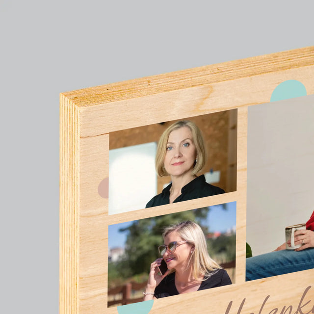 Fotokolaż: Wszystkiego Najlepszego Z Okazji 50 Urodzin - Wydruk Na Drewnie