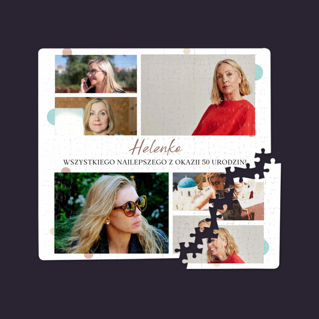 Fotokolaż: Wszystkiego Najlepszego Z Okazji 50 Urodzin - Personalizowane Puzzle