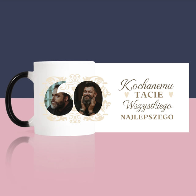 Słowo Ze Zdjęć: Kochanemu Tacie z Okazji 60 Urodzin - Kubek z Nadrukiem