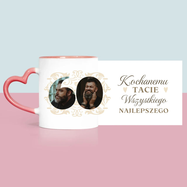 Słowo Ze Zdjęć: Kochanemu Tacie z Okazji 60 Urodzin - Kubek z Nadrukiem