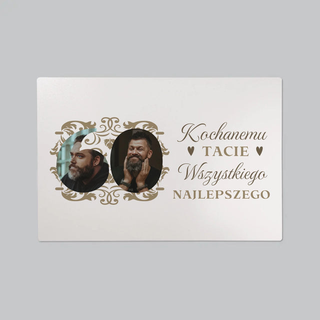 Słowo Ze Zdjęć: Kochanemu Tacie z Okazji 60 Urodzin - Podkładka Na Biurko