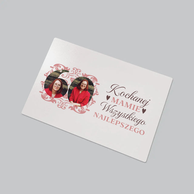 Słowo Ze Zdjęć: Kochanej Mamie z Okazji 60 Urodzin - Podkładka Na Biurko