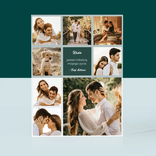 Fotokolaż: Miłosny - Blok Akrylowy z Nadrukiem