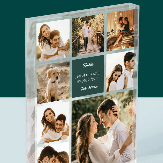 Fotokolaż: Miłosny - Blok Akrylowy z Nadrukiem