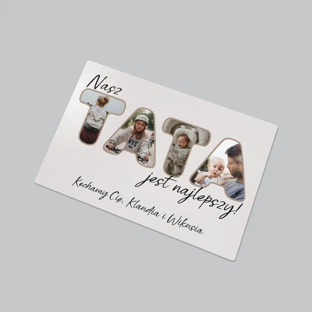 Słowo Ze Zdjęć: Nasz Tata Jest Najlepszy - Podkładka Na Biurko