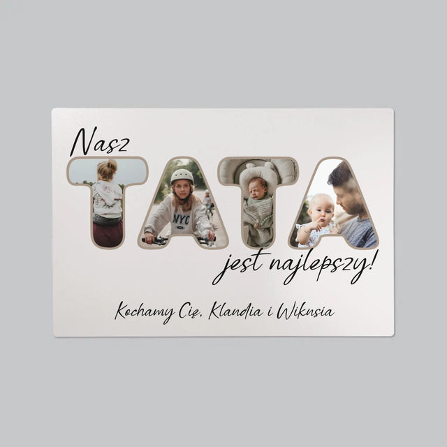 Słowo Ze Zdjęć: Nasz Tata Jest Najlepszy - Podkładka Na Biurko