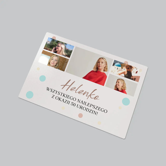 Fotokolaż: Wszystkiego Najlepszego Z Okazji 50 Urodzin - Podkładka Na Biurko