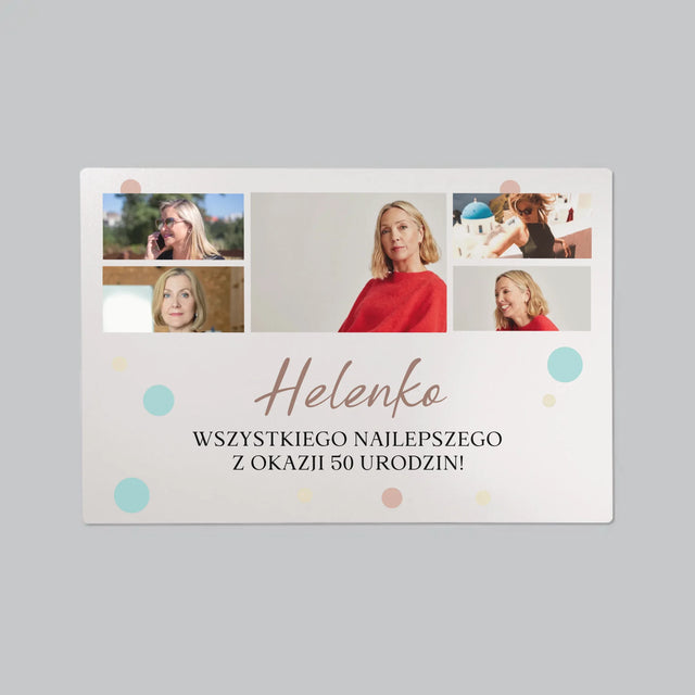 Fotokolaż: Wszystkiego Najlepszego Z Okazji 50 Urodzin - Podkładka Na Biurko