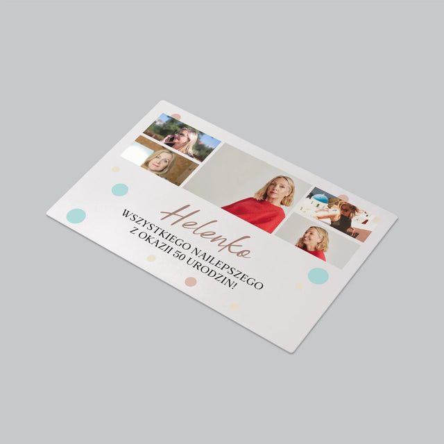 Fotokolaż: Wszystkiego Najlepszego Z Okazji 50 Urodzin - Podkładka Na Biurko