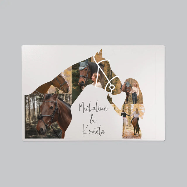 Kształt Ze Zdjęć: Dziewczyna z Koniem - Podkładka Na Biurko