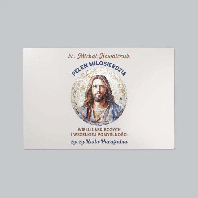 Imię i Podpis: Ksiądz Pełen Miłosierdzia - Podkładka Na Biurko