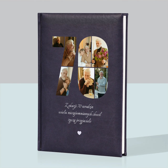 Kształt Ze Zdjęć: 70 Urodziny Życzenia - Notes Książkowy
