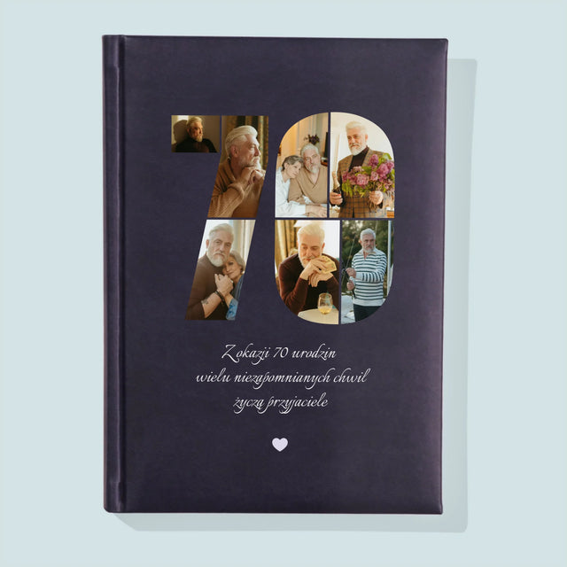 Kształt Ze Zdjęć: 70 Urodziny Życzenia - Notes Książkowy