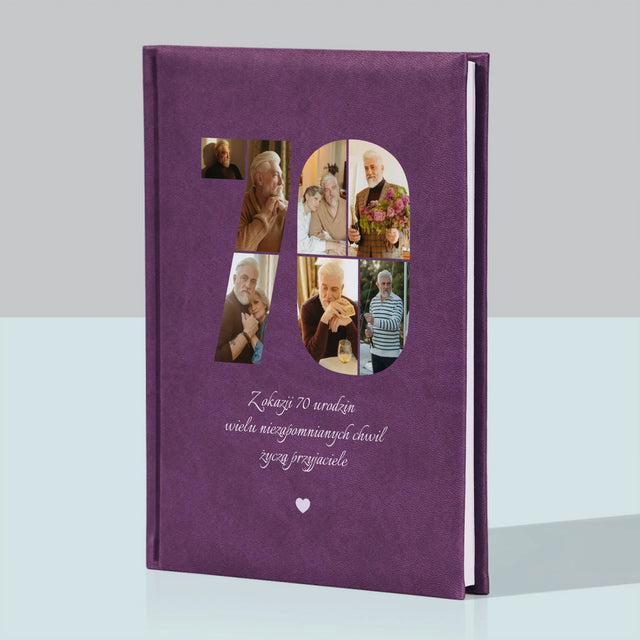 Kształt Ze Zdjęć: 70 Urodziny Życzenia - Notes Książkowy