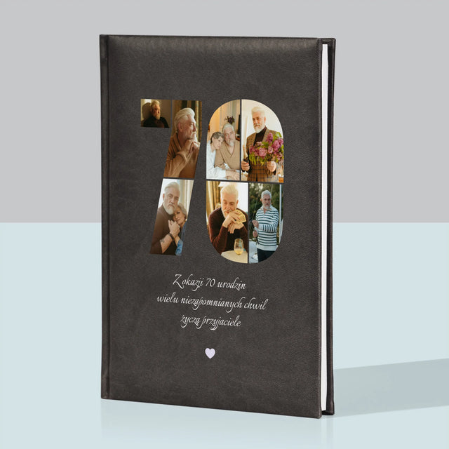 Kształt Ze Zdjęć: 70 Urodziny Życzenia - Notes Książkowy