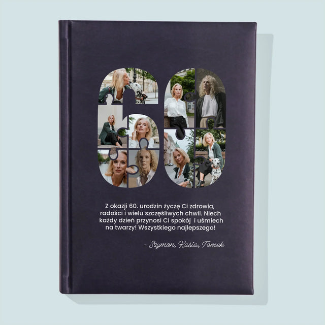 Kształt Ze Zdjęć: 60 Urodziny Puzzle - Notes Książkowy