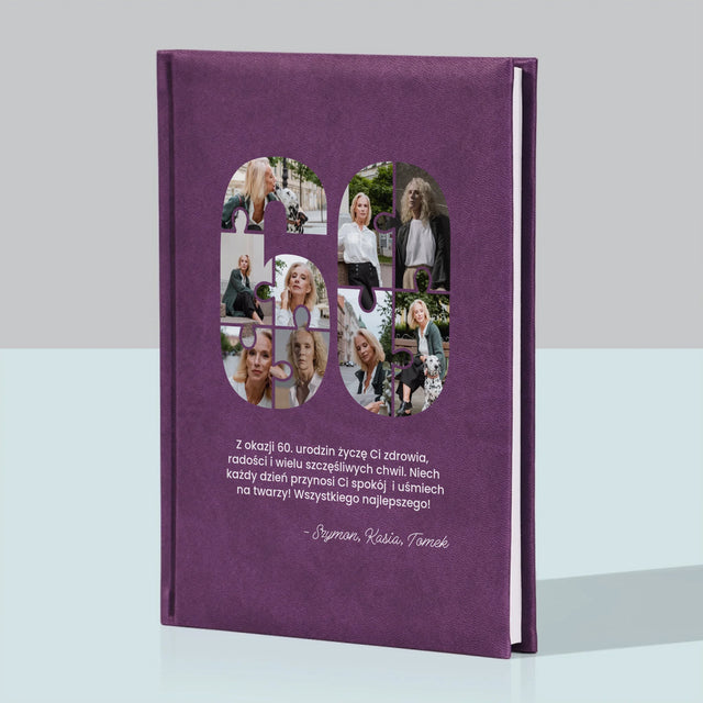 Kształt Ze Zdjęć: 60 Urodziny Puzzle - Notes Książkowy