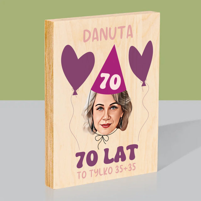 Twoja Postać: Urodzinowy Portret - Wydruk Na Drewnie