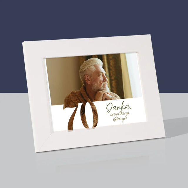 Zdjęcie I Podpis: 70 Urodziny Wszystkiego Dobrego - Ramka Na Zdjęcie