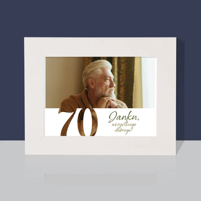 Zdjęcie I Podpis: 70 Urodziny Wszystkiego Dobrego - Ramka Na Zdjęcie