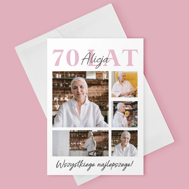 Fotokolaż: 70 Lat Wszystkiego Najlepszego - Kartka z Życzeniami