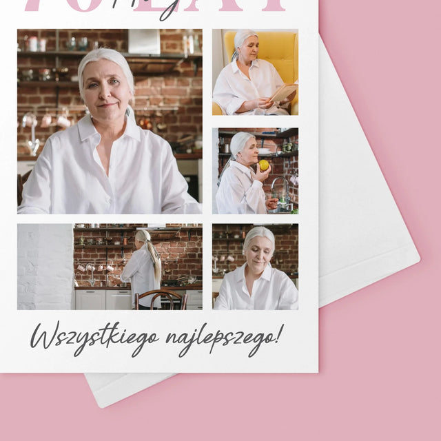 Fotokolaż: 70 Lat Wszystkiego Najlepszego - Kartka z Życzeniami