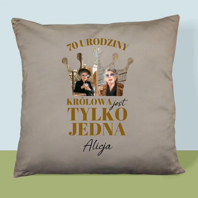 Kształt Ze Zdjęć: 70 Urodziny Królowa - Poduszka z Nadrukiem