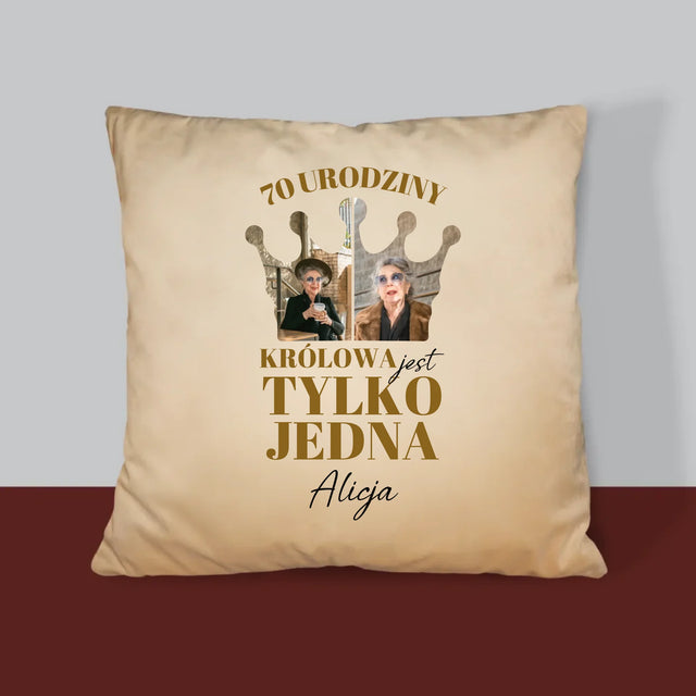 Kształt Ze Zdjęć: 70 Urodziny Królowa - Poduszka z Nadrukiem