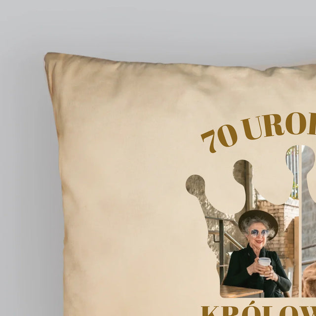 Kształt Ze Zdjęć: 70 Urodziny Królowa - Poduszka z Nadrukiem