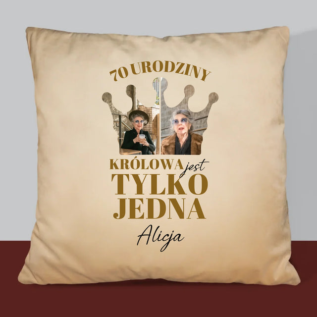 Kształt Ze Zdjęć: 70 Urodziny Królowa - Poduszka z Nadrukiem