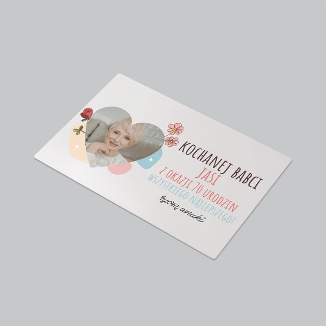 Zdjęcie I Podpis: Kochanej Babci z Okazji Urodzin - Podkładka Na Biurko