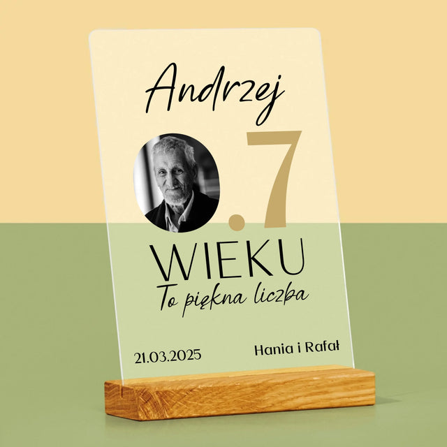 Zdjęcie I Podpis: 0.7 Wieku - Wydruk Na Szkle Akrylowym